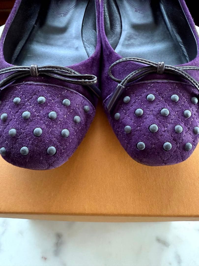 TOD'S パープル スタッズ バレエシューズ 35.5