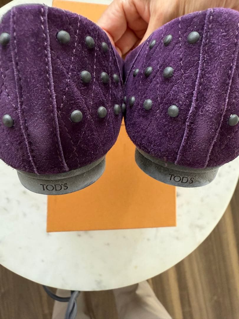 TOD'S パープル スタッズ バレエシューズ 35.5