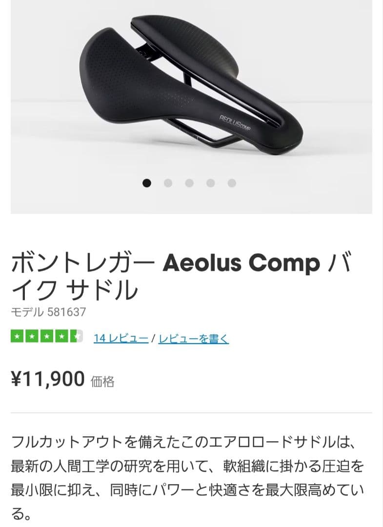 ボントレガー アイオロス COMP サドル 145mm　レックマウント付き