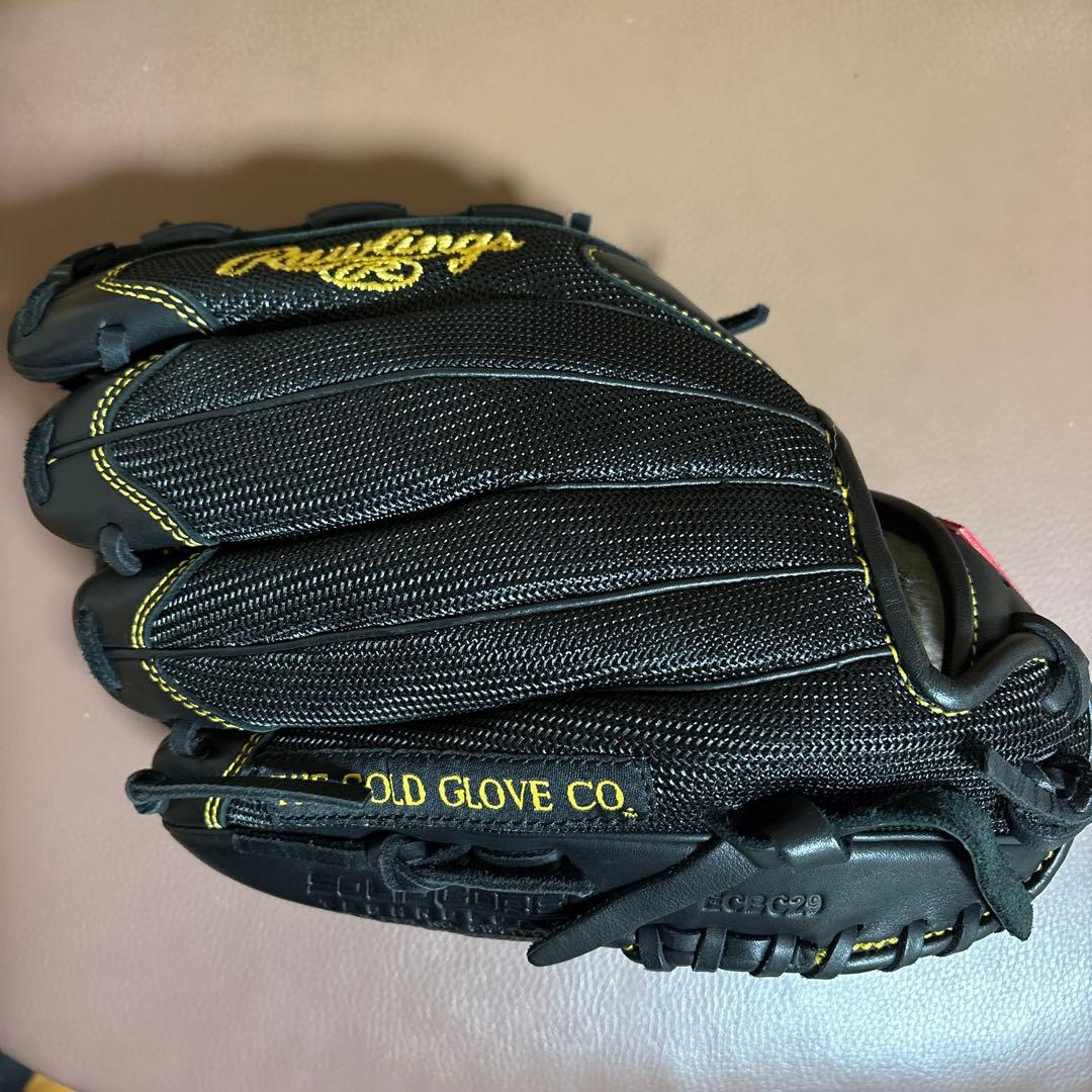 【美品】ローリングス 軟式 グローブ 黒 内野手投手兼用 野球 Rawlings