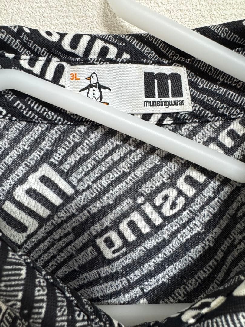 【美品】munsingwear メンズゴルフシャツ 総柄 《3Lサイズ》
