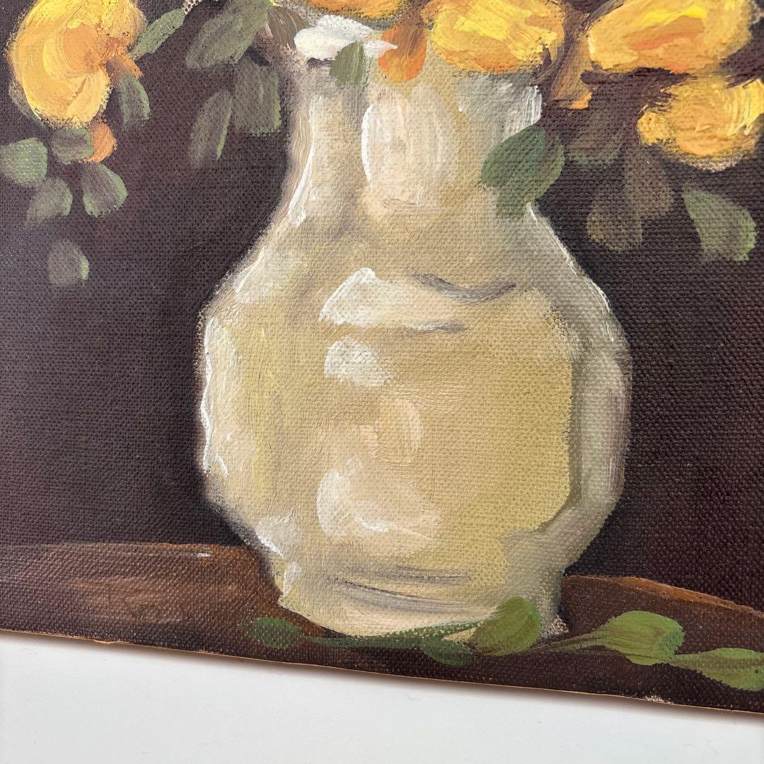 絵画 Oil painting of beautiful flowers.