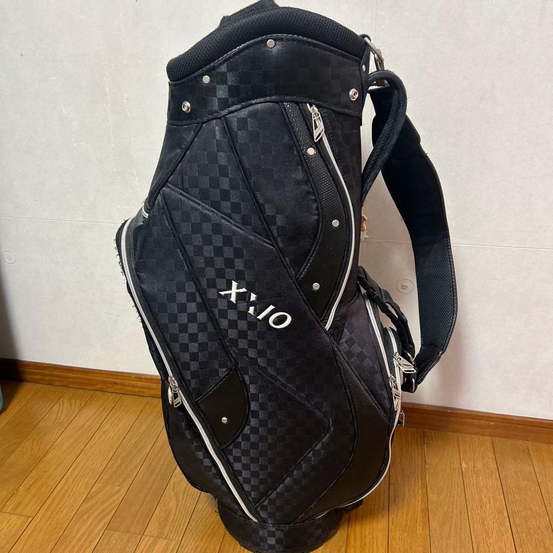 XXIO チェック柄 キャディバッグ 黒　ゼクシオ