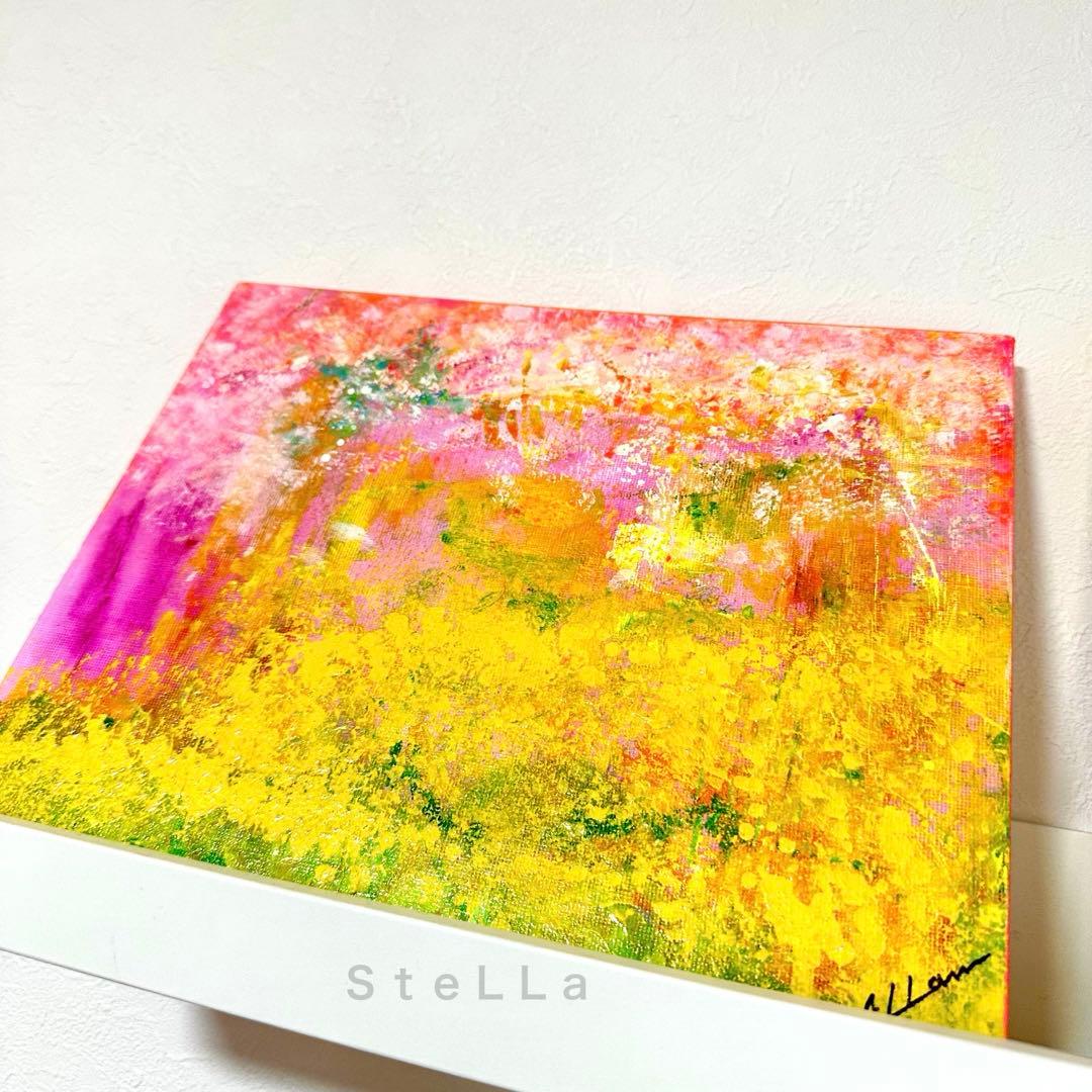 フラワーアート　花の絵　抽象画　壁掛け　インテリア　幸せ絵画　癒し　お洒落　絵画