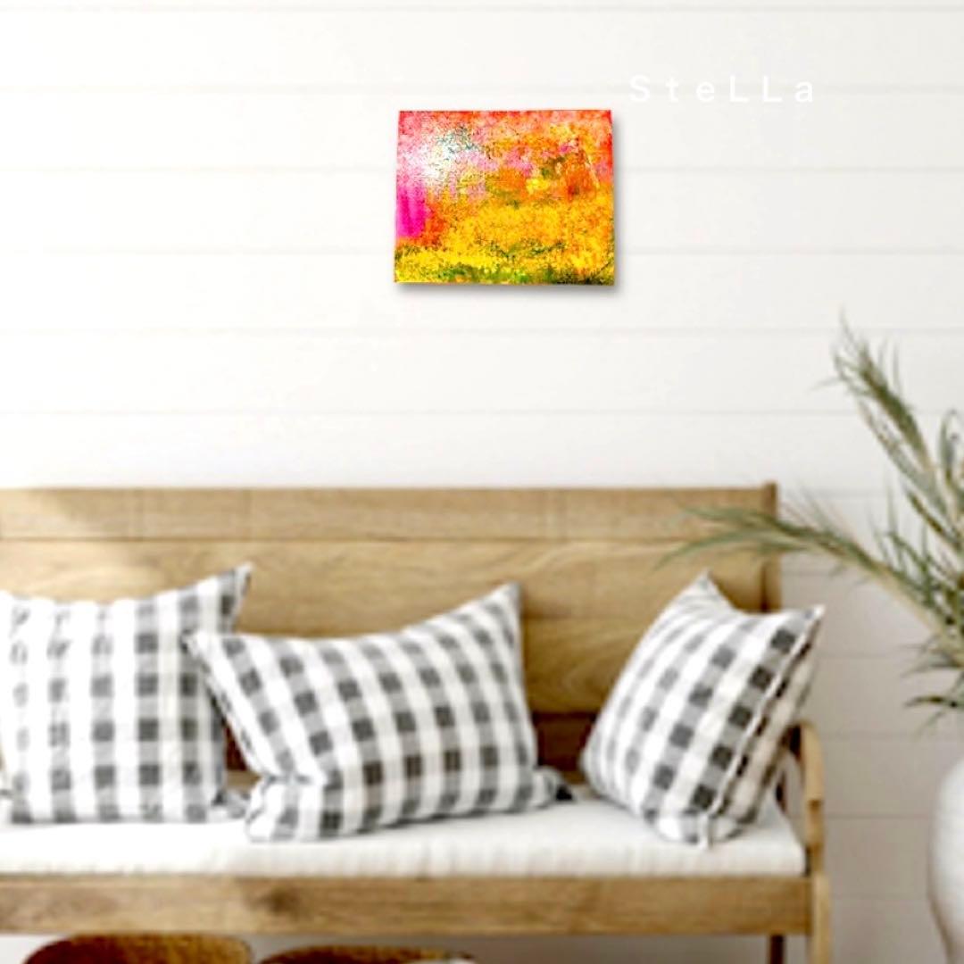 フラワーアート　花の絵　抽象画　壁掛け　インテリア　幸せ絵画　癒し　お洒落　絵画