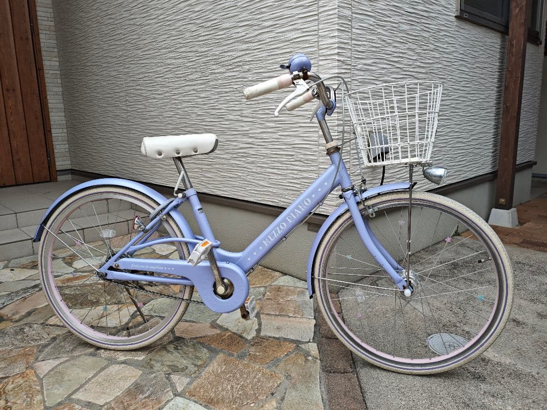子供用自転車 メゾピアノ 22インチ ラベンダー 前部バスケット付き