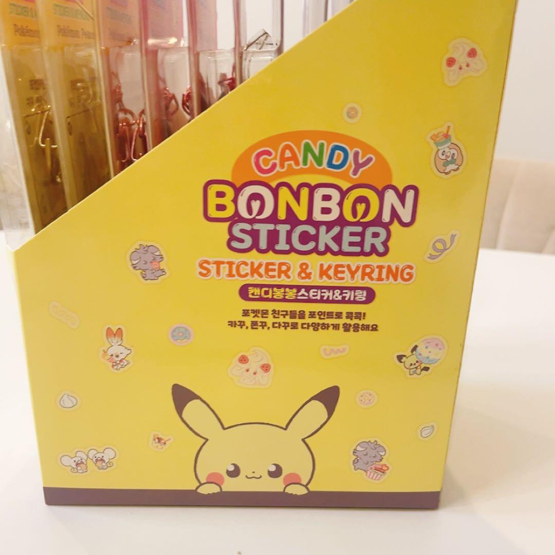新作！　韓国　ポケモン　ピカチュウ　シール　キャンディボンボン　キーリング　正規