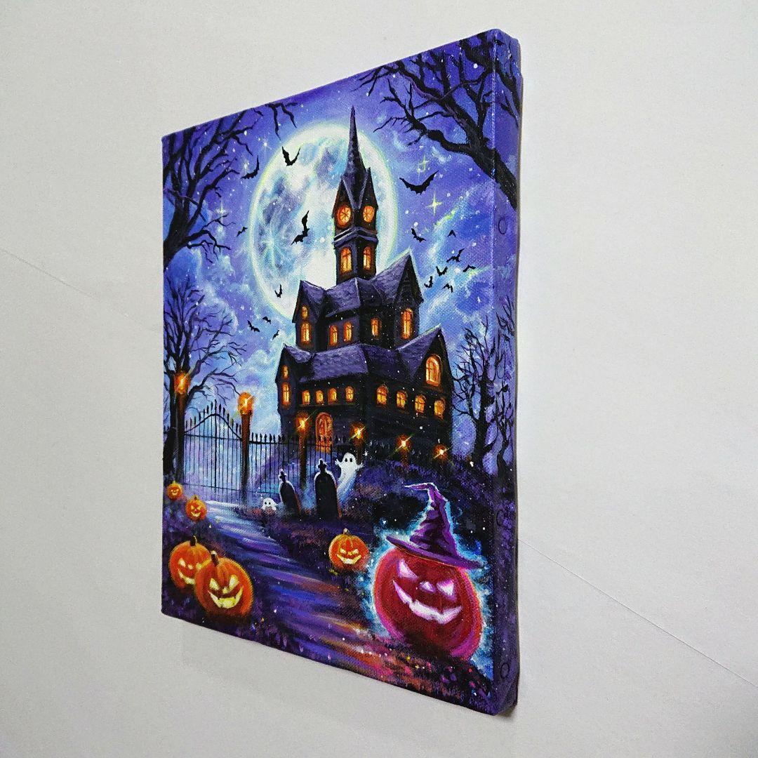 【ハロウィン】アクリル画 F3 風景画 絵画