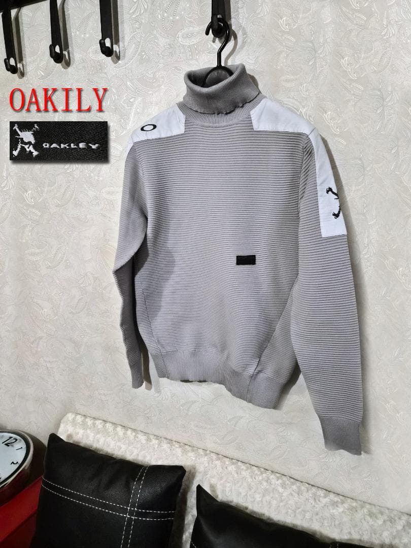 OAKLEY グレー ストライプ セーター L