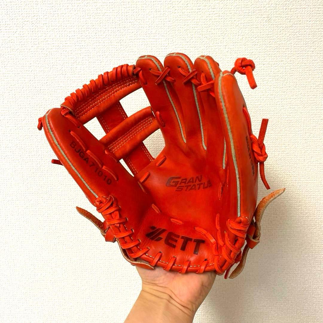 140 ZETT グランステイタス 極美品 即戦力 軟式少年 内野手用グローブ