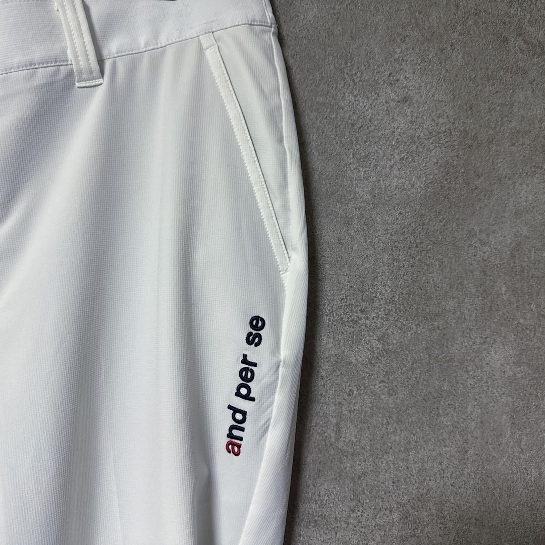 and per se アンパスィ ロゴ パンツ ゴルフ ウェア ホワイト LL