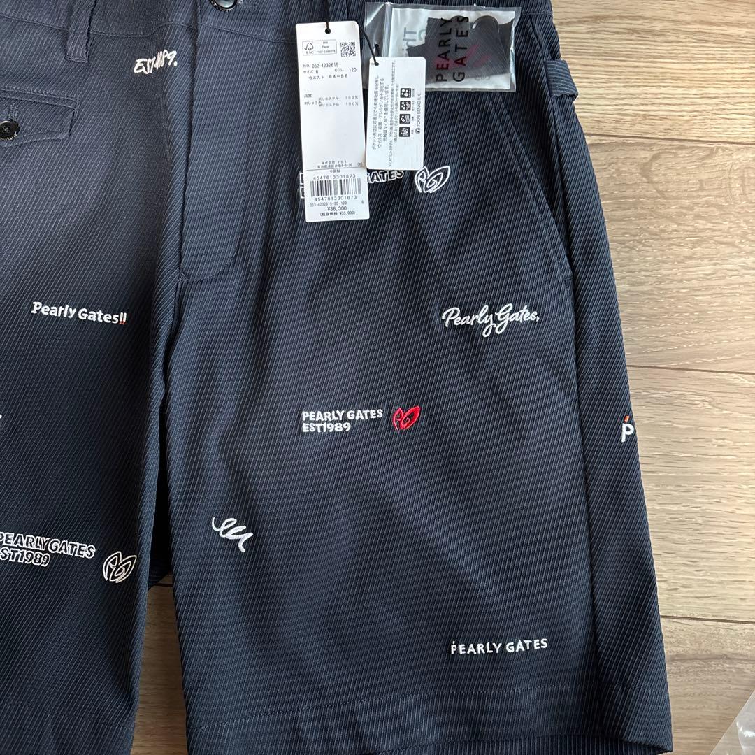 【新品　未使用】Pearly Gates 黒 ショートパンツ XL