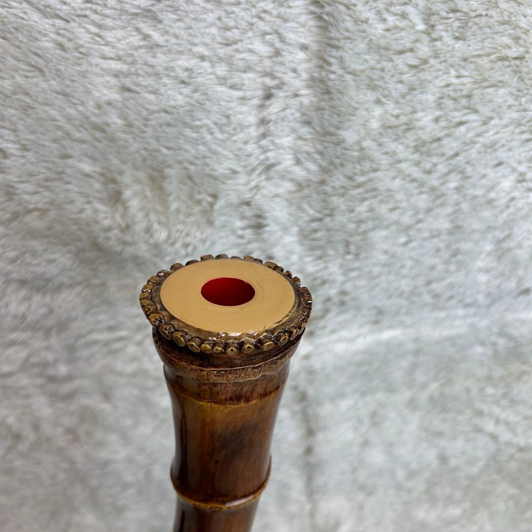 【極美品】尺八　竹峯　一尺八寸　和楽器　収納袋　マウスピース
