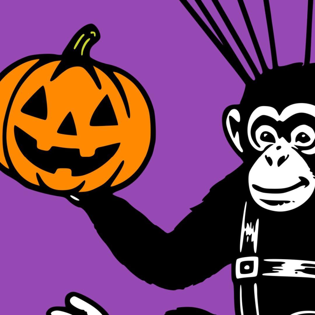 MONKEY MARK ハロウィン 猿 グラフィックアート A2サイズ