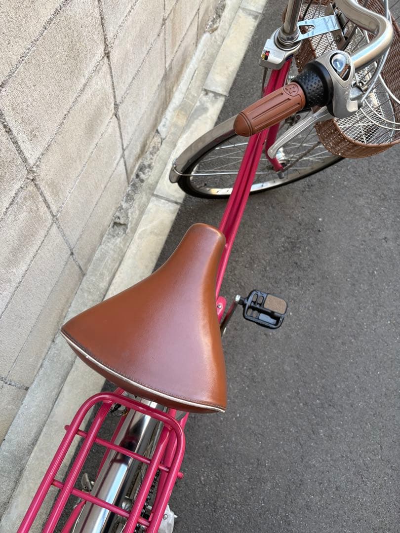 内装３段デカカゴ　シティサイクル　ピンク