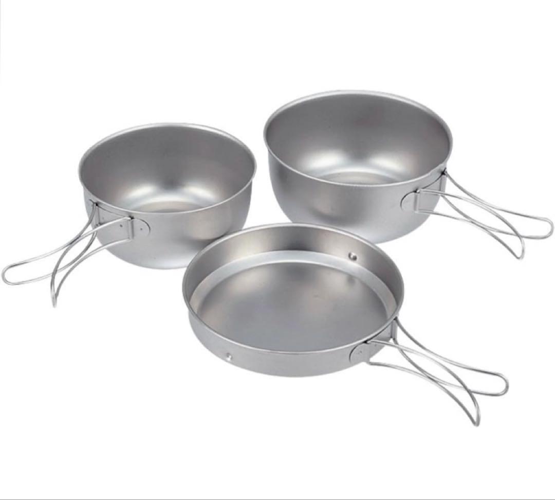 スノーピーク　純チタン食器3点セット　クッカー