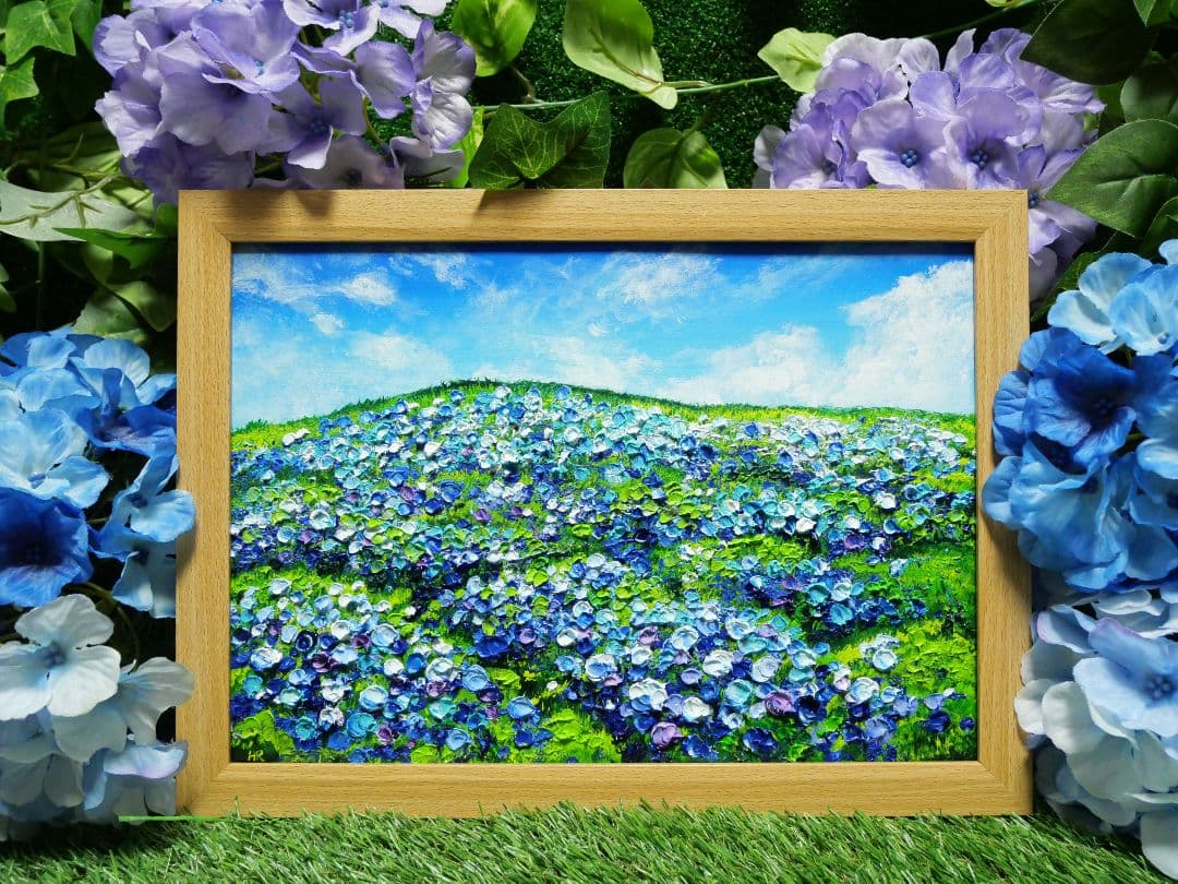 油絵 絵画 【紫陽花の丘】