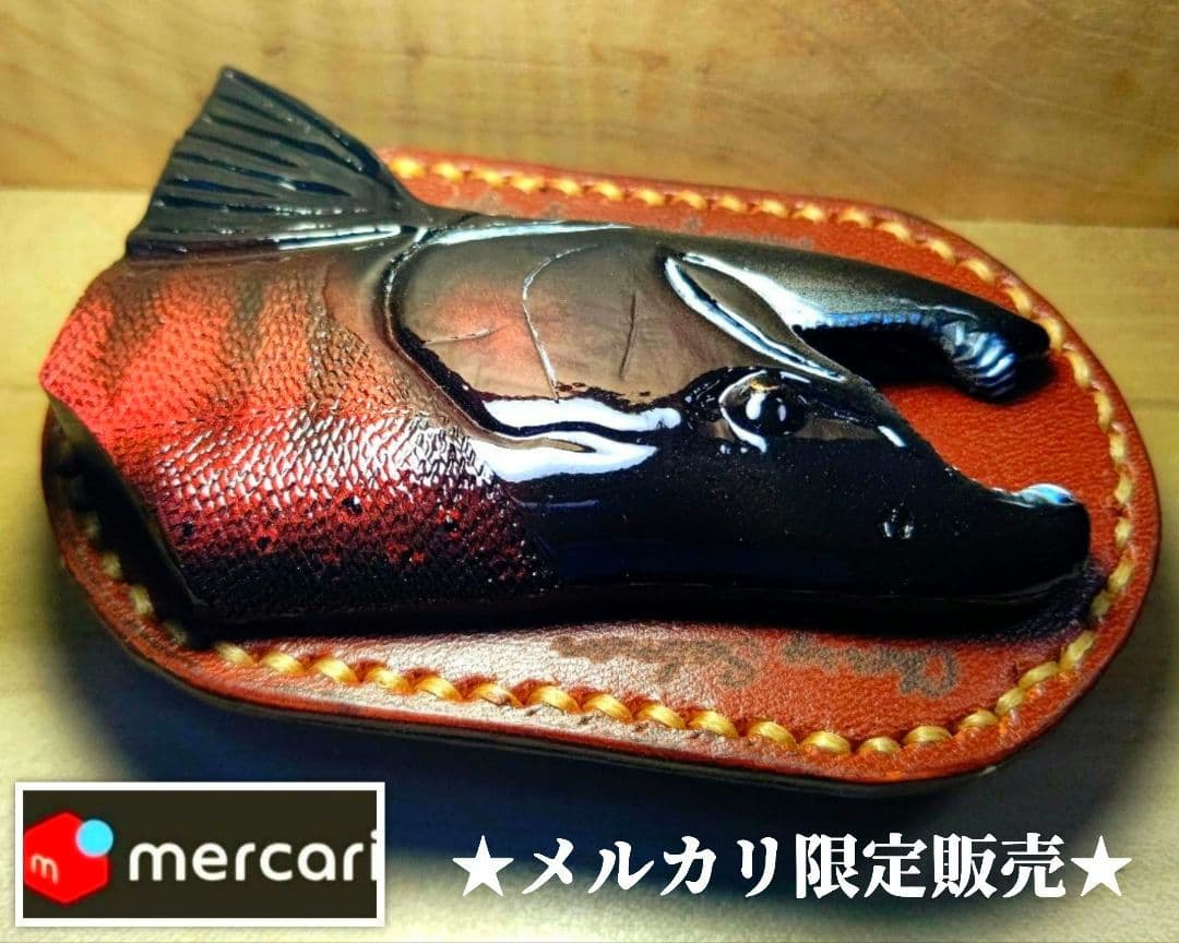 .Seaトラウトブローチ(桜鱒婚姻色/ウッド製)【1点物/最終価格】