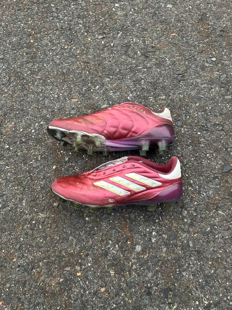 adidas サッカーシューズ 赤紫 スパイク 24.5