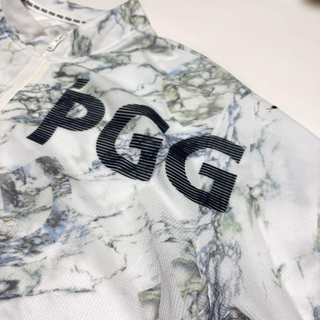 PGG パーリーゲイツ　ハーフジップモックネックシャツ　大理石デザイン　サイズ6