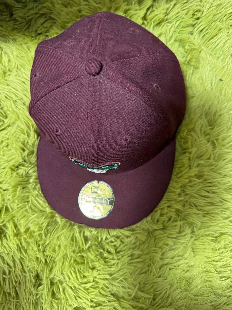 New Era 59FIFTY バーガンディキャップ 7 3/8