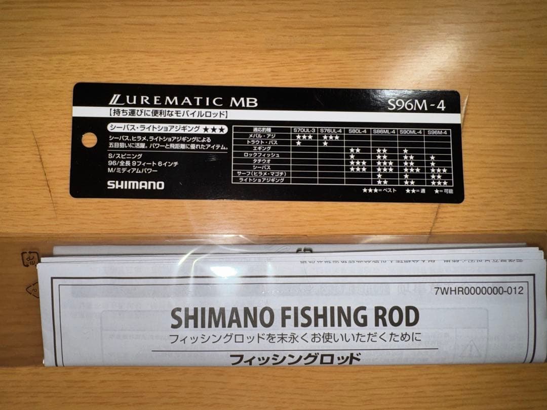 シマノ SHIMANO モバイルロッド 20 ルアーマチック MB S96M-4