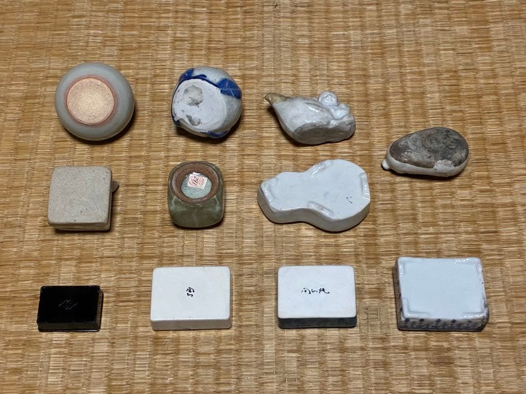 茶道具 陶器の水滴 と 金属の水滴 11点 まとめて