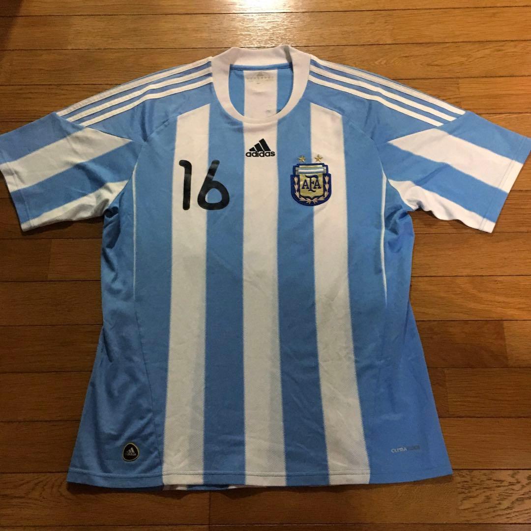 adidas　アルゼンチン代表　アグエロ　ユニフォーム　2010　南アフリカW杯