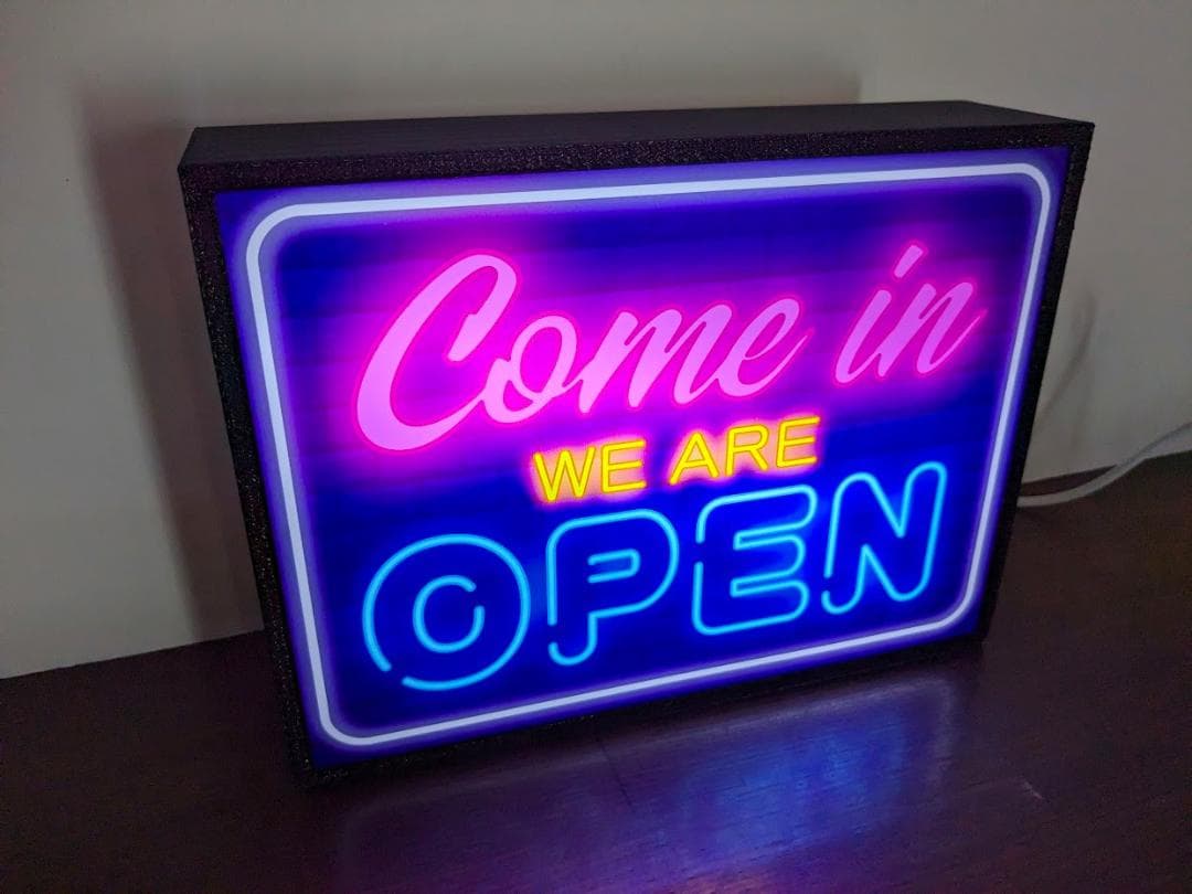 アメリカン オープン 営業中 開店 店舗 電飾看板 置物 雑貨 ライトBOX