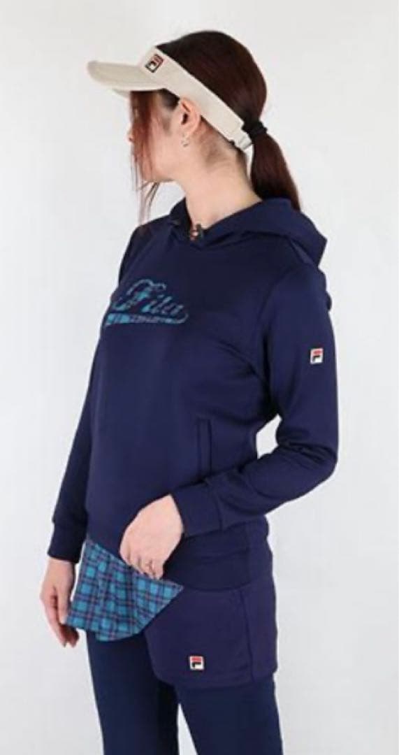 No.733 FILA 【数量限定】BLUEチェックのパレオ風ショートパンツ