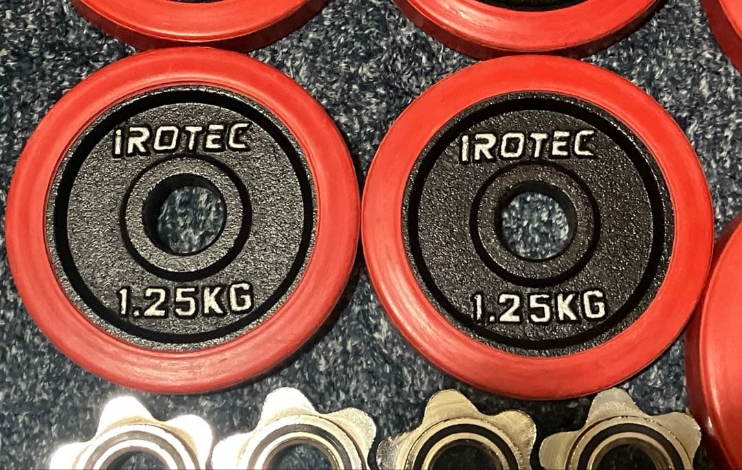 iROTEC ダンベルプレート 2.5kg×4 1.25kg×4 シャフト付