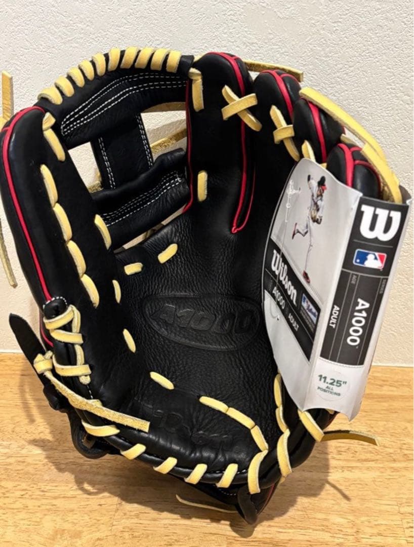 日本未発売 MLBプロモデル Wilson A1000 グローブ 黒/赤
