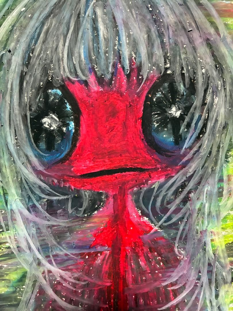 オリジナル アート 原画 病みかわいい 一点物 クレヨン