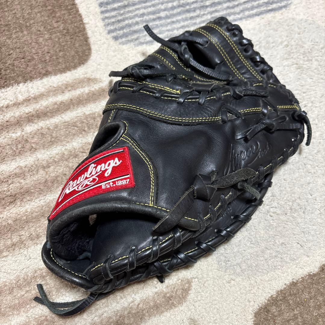 ✨美品✨Rawlings ブラック 少年軟式ファーストミット