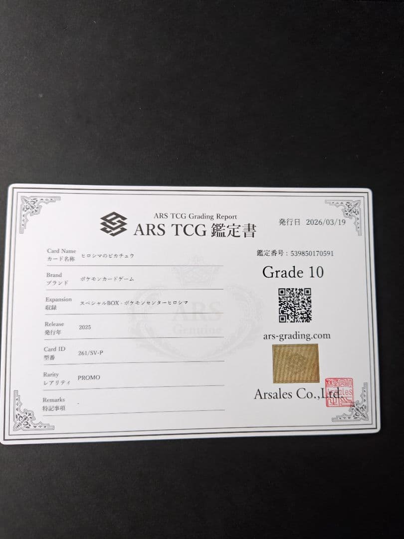 E 鑑定書付き ヒロシマのピカチュウ プロモ ARS10 PSA10 スペシャル