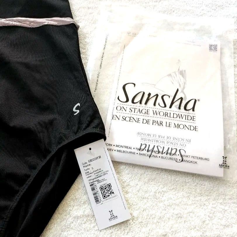 新品未使用⭐️サンシャ Sansha バレエレオタード（黒×ローズ）S〜Мサイズ