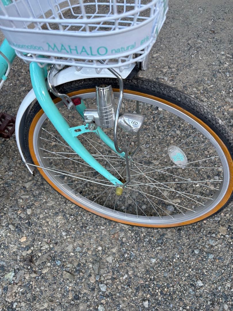 子供用自転車 ミントグリーン カゴ付き