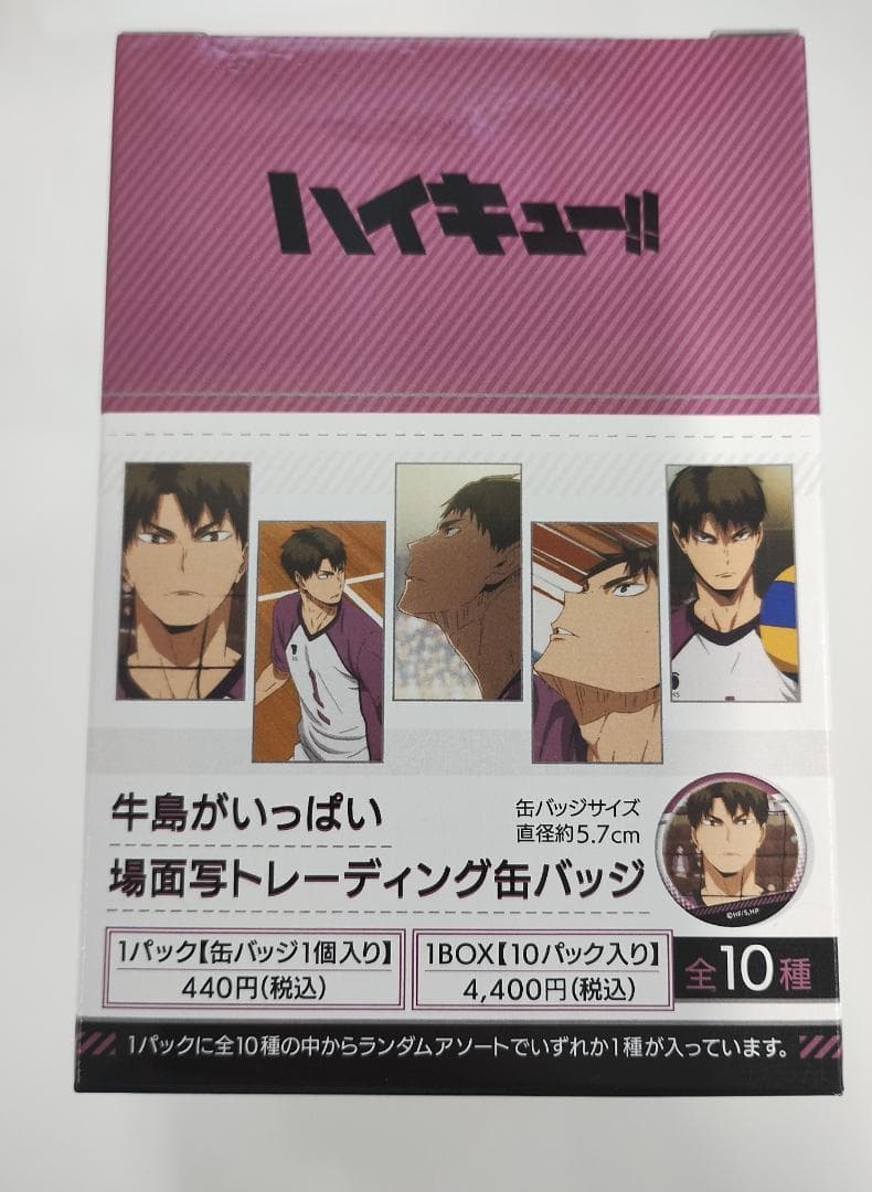 【新品未開封】ハイキュー!! 場面写缶バッジ BOX（牛島／天童）2箱