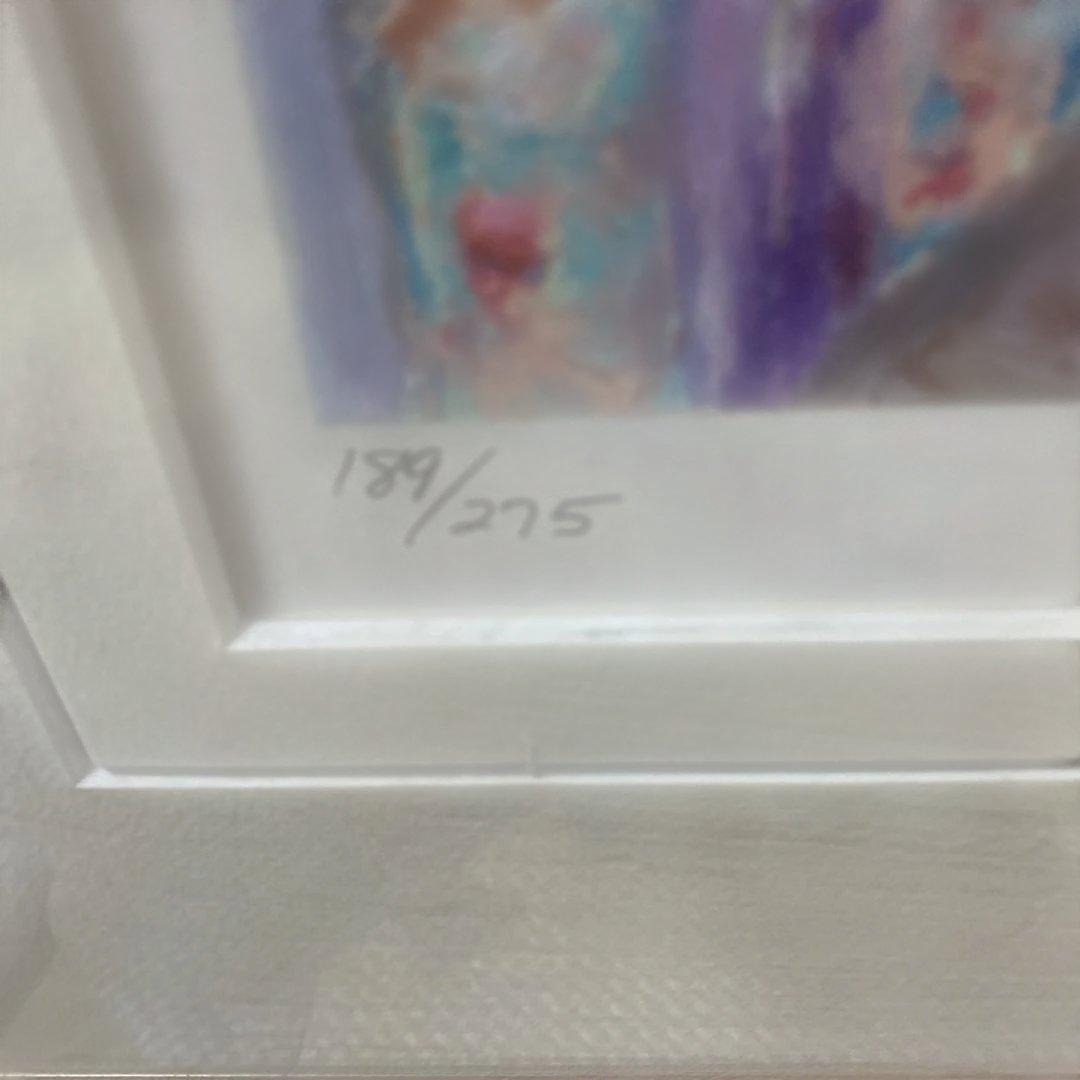 レスリー・セイヤー　フラワー＆レース　シルクスクリーン 1992年制作 額装品