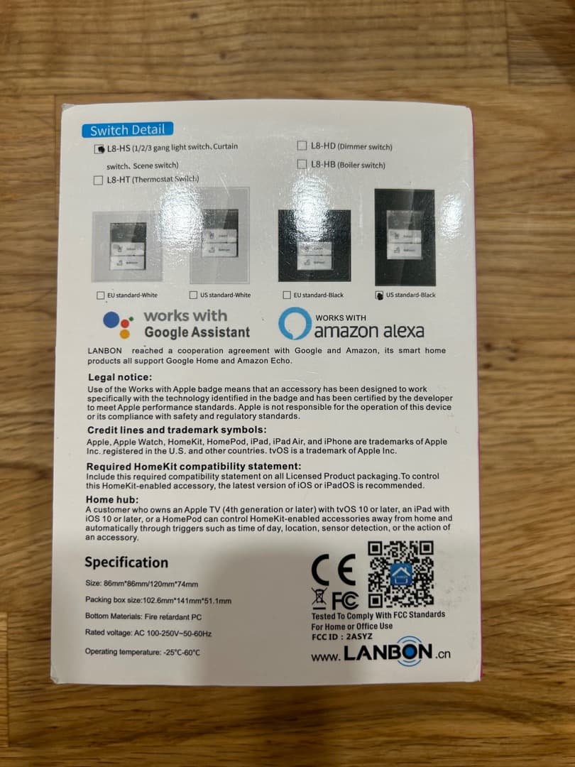 kit対応 lanbon L8 照明スイッチ 3ギャング