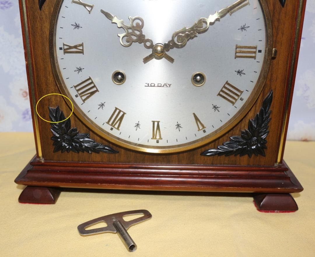 可動品 AICHI アイチ 愛知時計 置時計 30day テンプ式　キンコン打ち