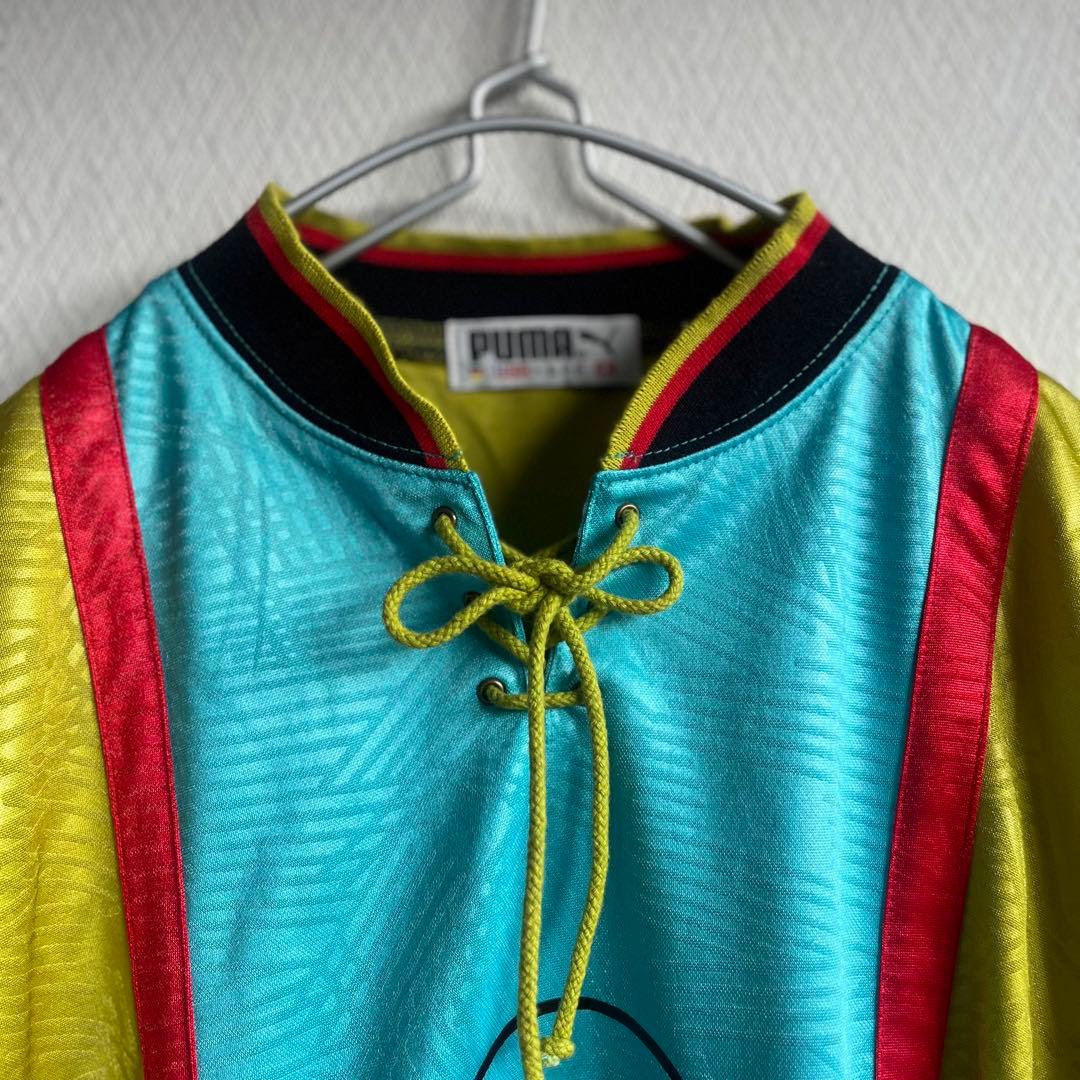 90s ヴィンテージ PUMA プーマ ゲームシャツ 万国旗 古着 アート