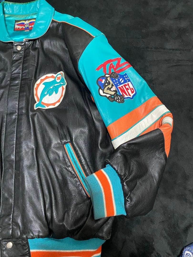 セール中Dolphins オールレザー ジャケット NFL