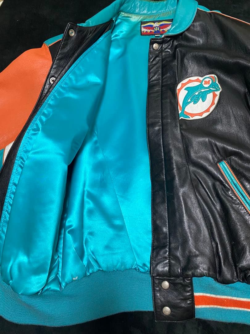 セール中Dolphins オールレザー ジャケット NFL