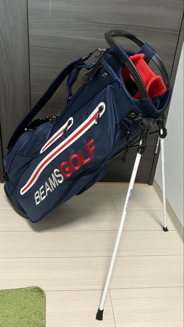 ★値下げします　BEAMS GOLF キャディバッグ ネイビー/レッド★
