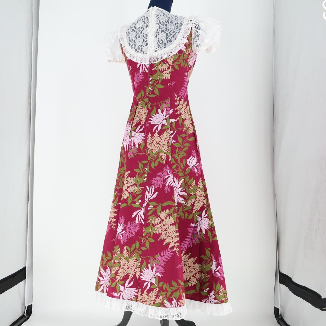 【美品 ハワイ製フラダンス用衣装】ワインレッド Pukalani Fashion