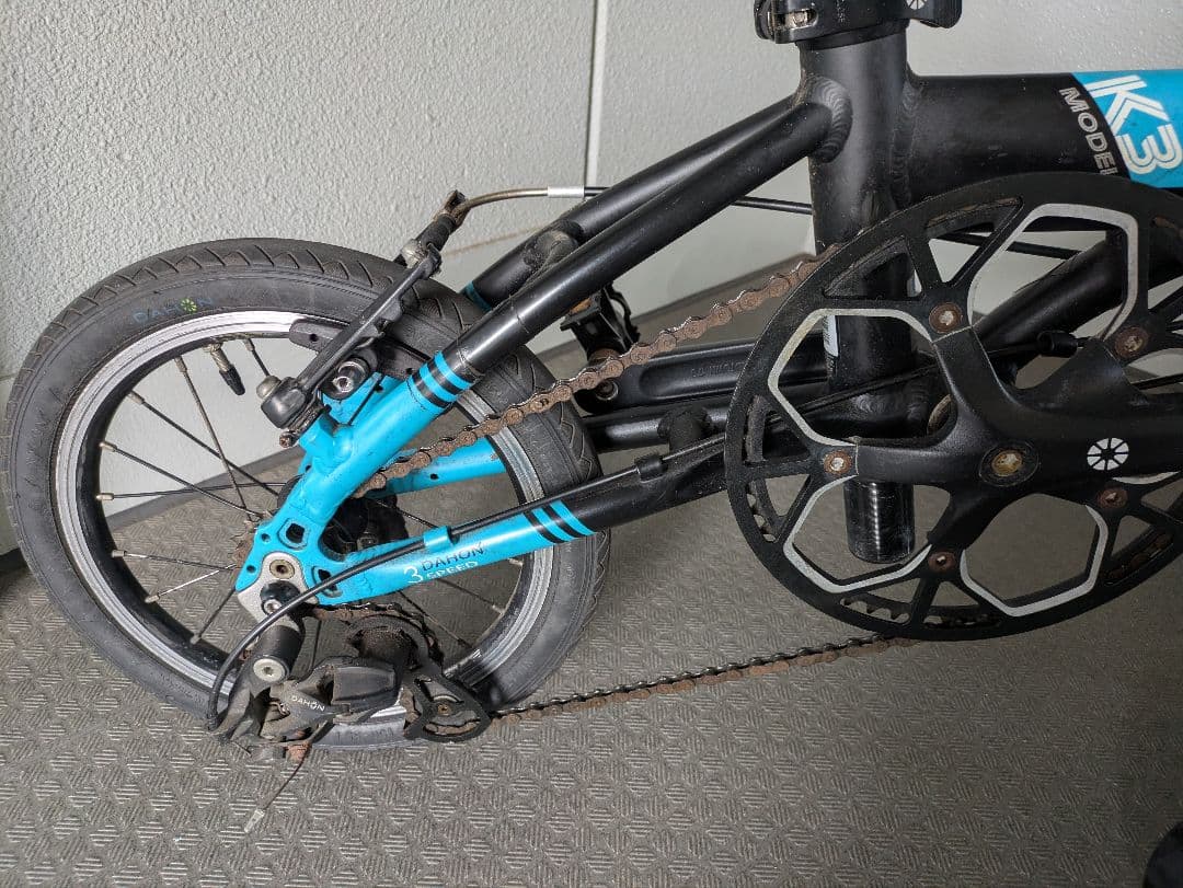 千葉市美浜区引き取り専用　DAHON K3 折りたたみ自転車 青