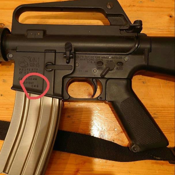 MGC社製モデルガンCOLT.AR-15.SMGマーク付き