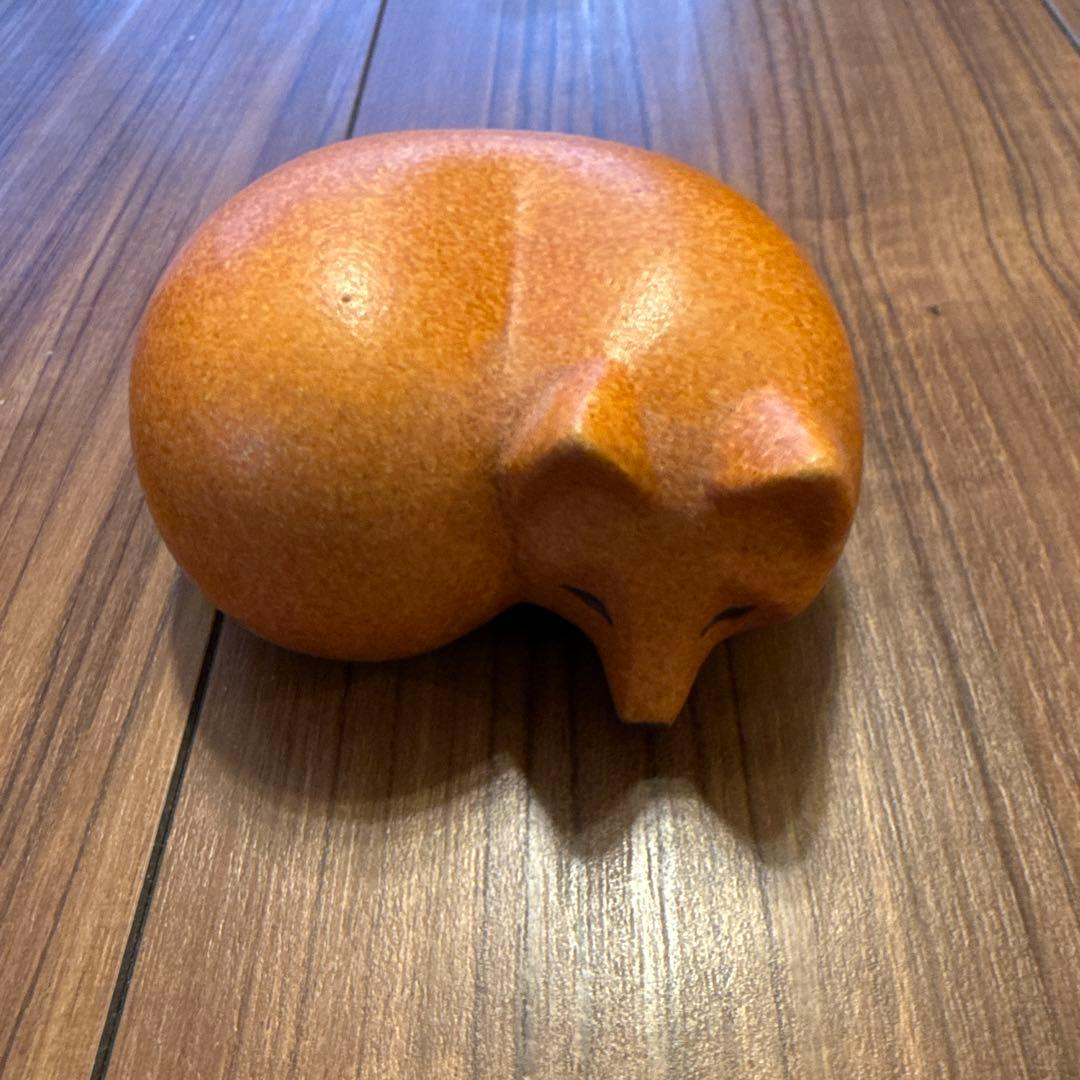 リサラーソン　陶器置物 オレンジ レア　キツネ　狐