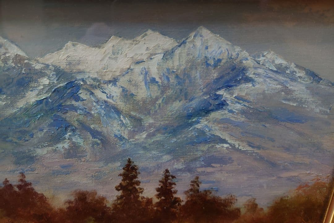 武井 清 「晩秋八ヶ岳山麓」真筆 絵画 油絵 油彩